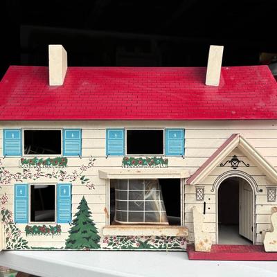 Vintage Doll House w/ Furniture and Décor Pieces
