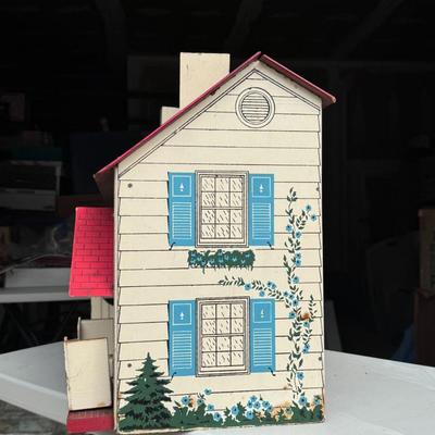Vintage Doll House w/ Furniture and Décor Pieces