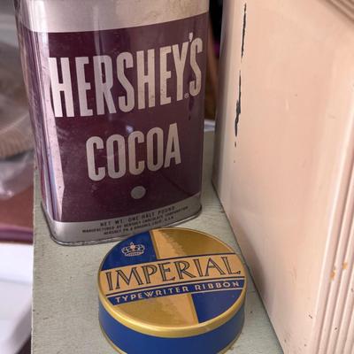 Vintage Universal Kitchen Scale and Tins Lot