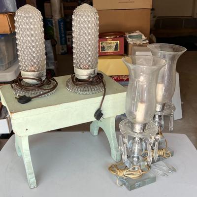 Glass Lamps Lot- 2 Sets