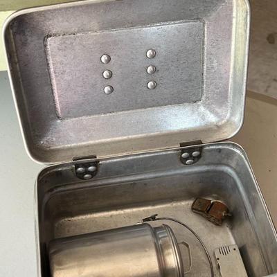 Vintage Galvenized Metal Lunchbox Set