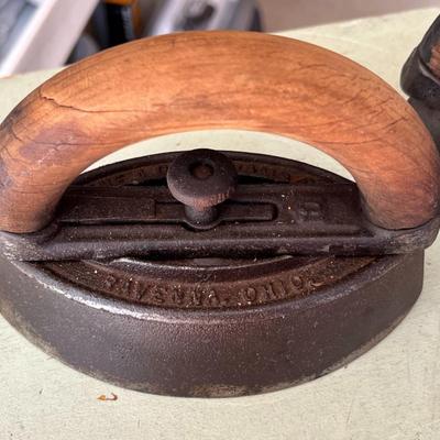 Antique Irons w/ Wood Handles