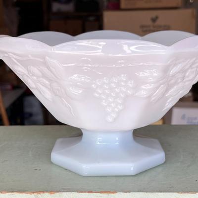 Anchor Hocking Milk Glass Pedestal Bowl