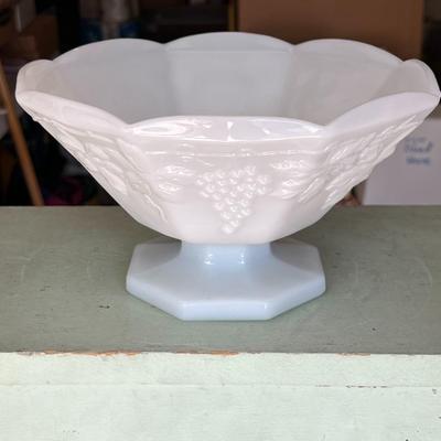 Anchor Hocking Milk Glass Pedestal Bowl