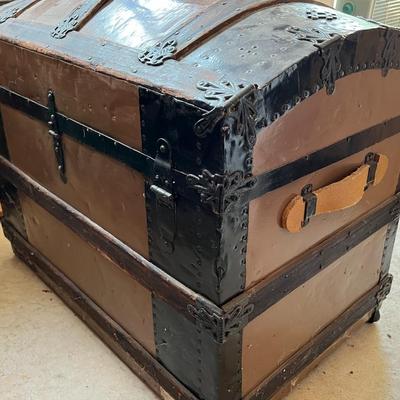 Large Antique Steamer Trunk