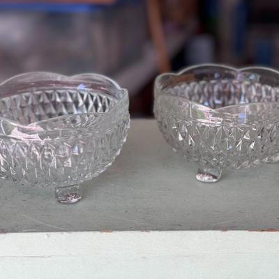 Pair of Small Footed Glass Bowls