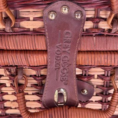 Grey Goose Picnic Basket w/ Wool Picnic Blanket
