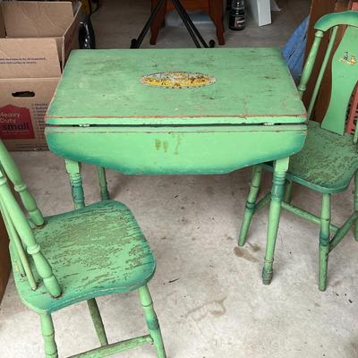Antique Childrens Table and Chairs