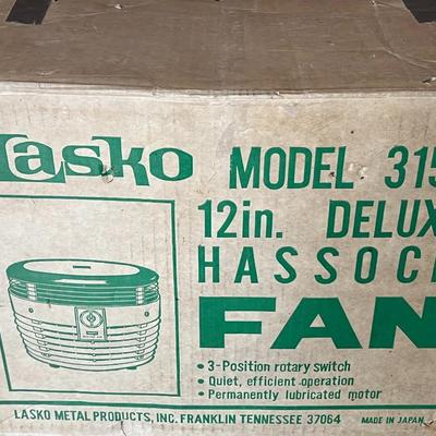 Vintage Lasko Deluxe Hassock Metal Fan- Model 3152