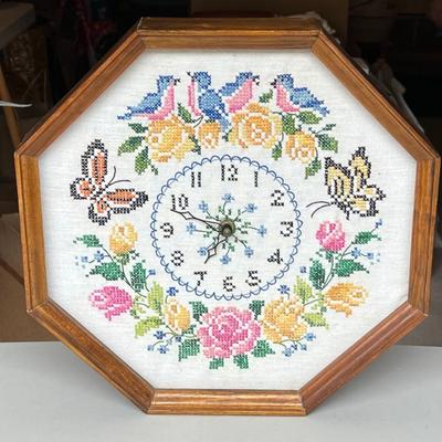 Cross Stitched Clock