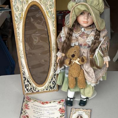 Victoria Rosewood Porcelain Doll- Holly
