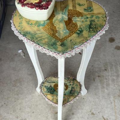 Decoupage Heart Table