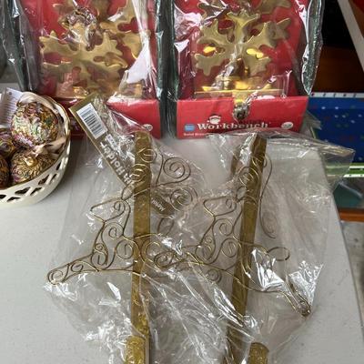 Misc Holiday Lot w/ Stocking Holders