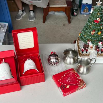 Misc Holiday Lot w/ Pewter Cream and Sugar Set