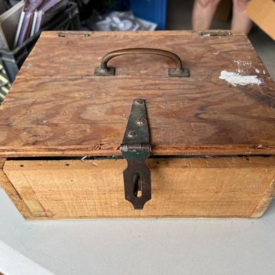 Wood Box w/ Assorted Drawer Pulls, Outlet Covers, etc.