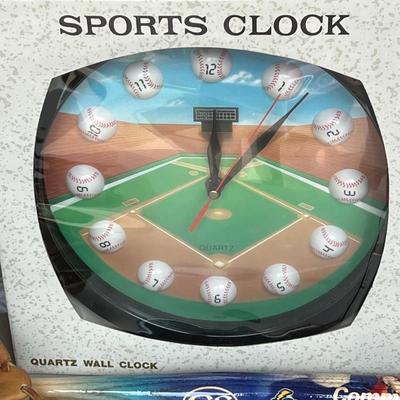 Baseball Gloves and Clock Lot