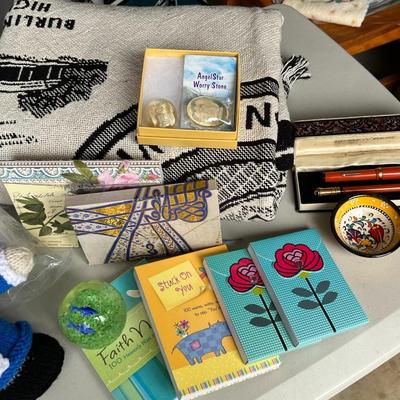 Misc Lot w/ Notepads, Burlington County Throw, etc.