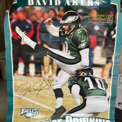 Eagles- David Akers Autographed Poster