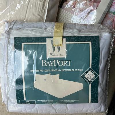 Linen Down Blanket, Floral Queen Comforter, and Matress Protector
