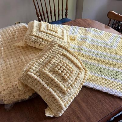 Yellow Afghans and Pillows