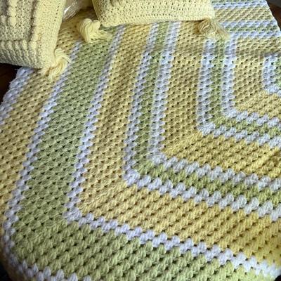 Yellow Afghans and Pillows