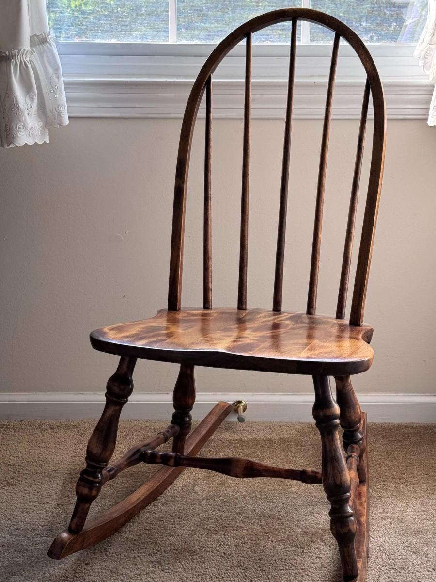 Tei Small Wood Rocker Armless Wood Rocker | EstateSales.org