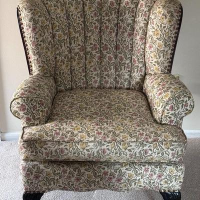Vintage 1930s Art Deco Fan Back Armchair