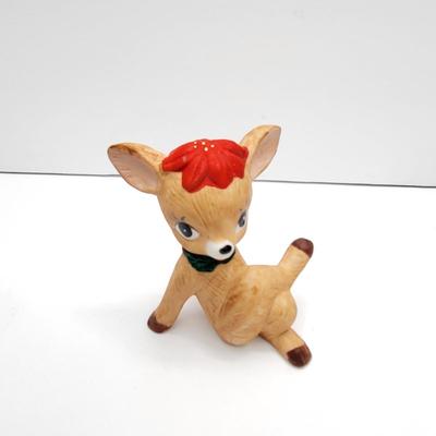 Vintage Posing Porcelain Christmas Deer Figures
