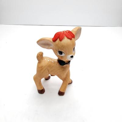 Vintage Posing Porcelain Christmas Deer Figures