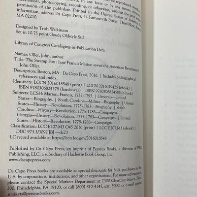 The Swamp Fox by John Oller Hardback in good condition