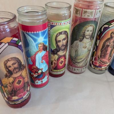 Religious Glass Jar Prayer Candles