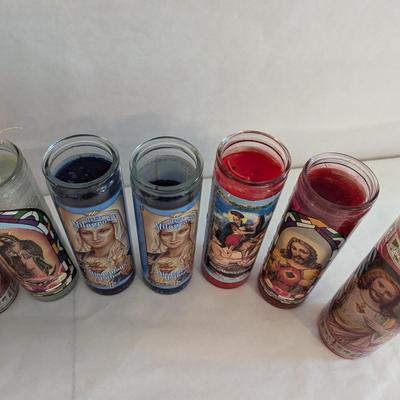 Religious Glass Jar Prayer Candles