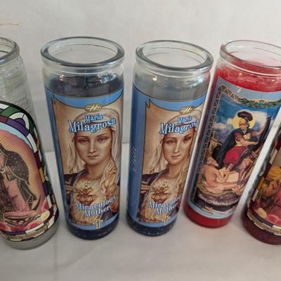 Religious Glass Jar Prayer Candles