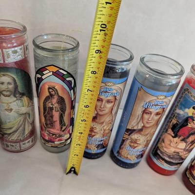 Religious Glass Jar Prayer Candles