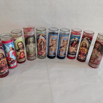 Religious Glass Jar Prayer Candles