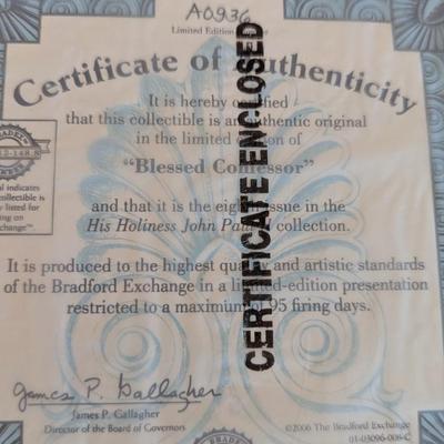 Numbered His Holiness John Paul II Bradford Exchange Plates With COAs