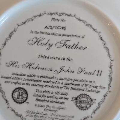 Numbered His Holiness John Paul II Bradford Exchange Plates With COAs