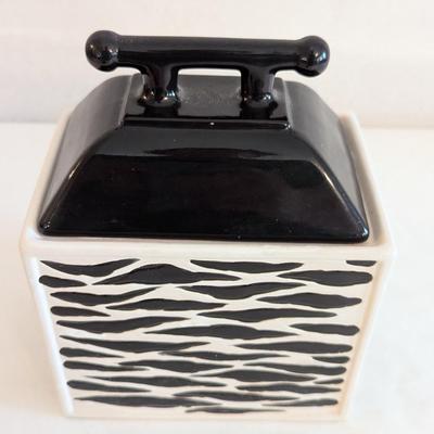 Black & White Zebra Pattern Ceramic Box