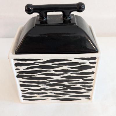 Black & White Zebra Pattern Ceramic Box