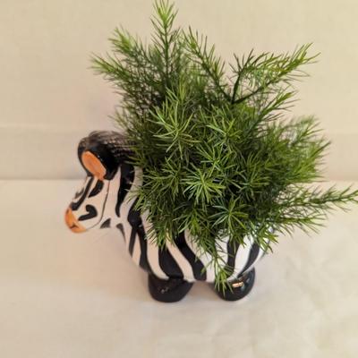 Zebra Black & White Ceramic Animal Pot