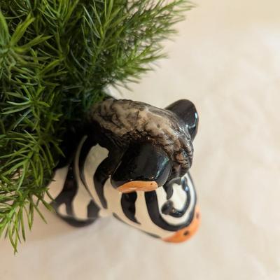 Zebra Black & White Ceramic Animal Pot
