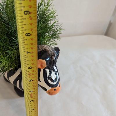 Zebra Black & White Ceramic Animal Pot