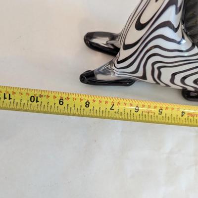 Zebra Hand Blown Glass Art Statue Figurine