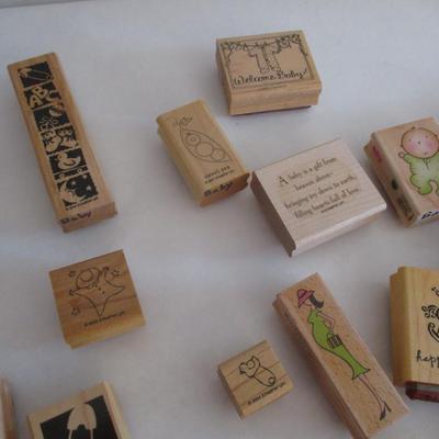 Various Baby Wood Rubber Stamps Craft Card Art Making Wooden Stamps