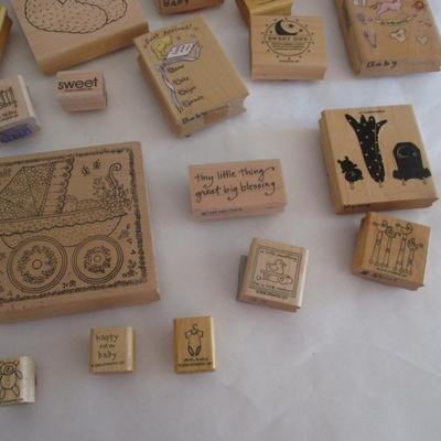 Various Baby Wood Rubber Stamps Craft Card Art Making Wooden Stamps