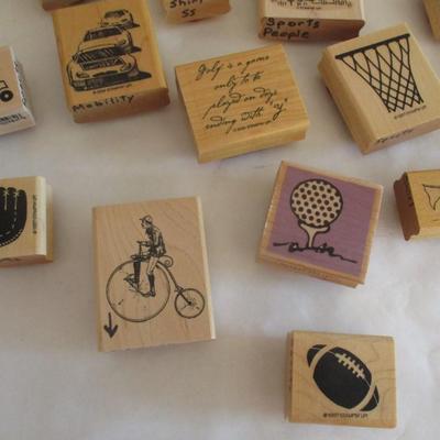 Various Sports Wood Rubber Stamps Craft Card Art Making Wooden Stamps