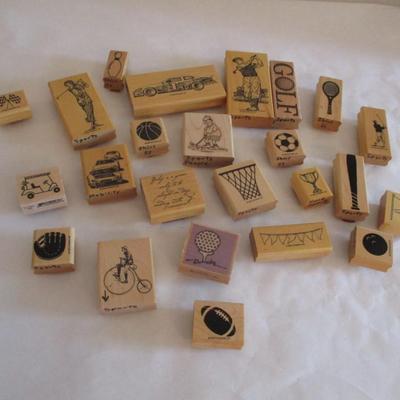 Various Sports Wood Rubber Stamps Craft Card Art Making Wooden Stamps