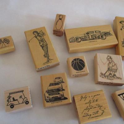 Various Sports Wood Rubber Stamps Craft Card Art Making Wooden Stamps