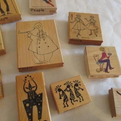 Various People Wood Rubber Stamps Craft Card Art Making Wooden Stamps