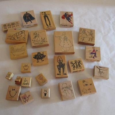 Various People Wood Rubber Stamps Craft Card Art Making Wooden Stamps